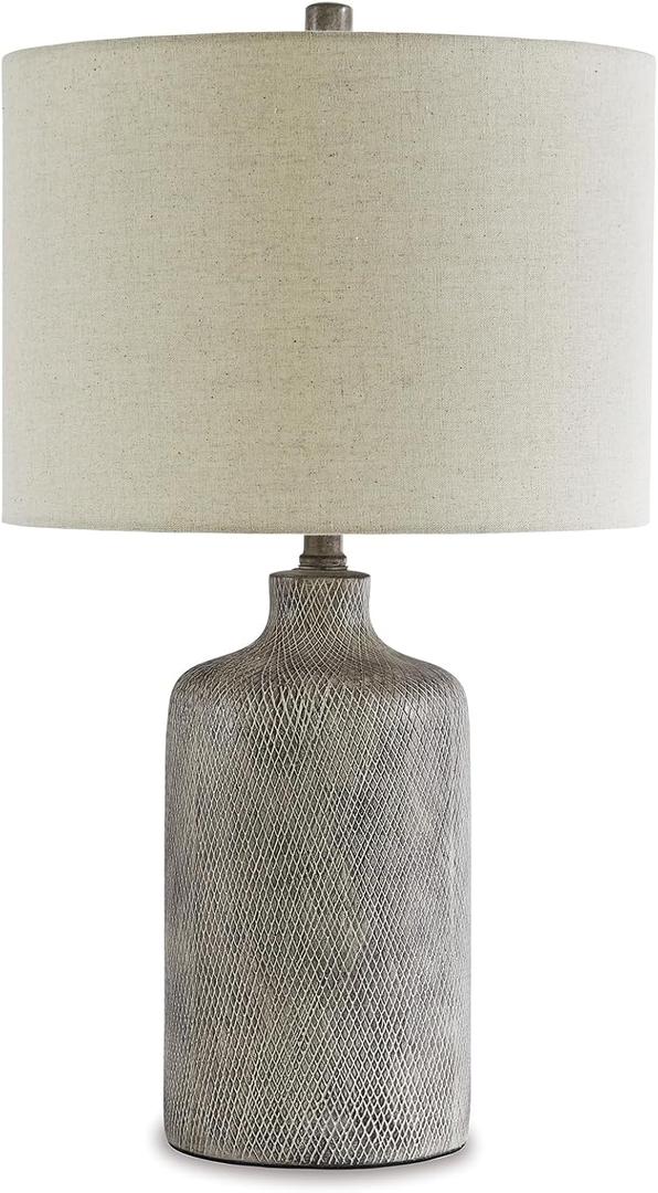 Signature Design by Ashley Linus Modern 25" Ceramic Table Lamp, Natural Stone Finish