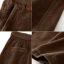 HOTake Men's Casual Corduroy Pants Relaxed Fit Baggy Sweatpants Men M(34) Dark Brown