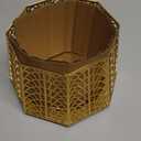 3 Wick Candle Holder, Golden Shell Design Candle Jar Holder for 4-Inch Diameter Jars (5.25" D x 3.5" H) (Golden)