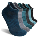 Merino Wool Ankle Hiking Socks For Men & Women No Show Running Athletic Support Thick Cushioned Breathable Socks 6 Pairs M