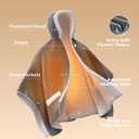 Bedsure Heated Blanket Wearable Shawl - Electric Wrap Poncho Blanket Hoodie for Adult, Birthday Gifts for Mom Women, Sherpa Heating Throw with 4 Time Settings & 6 Heat Settings, 55x64 inches, Grey
