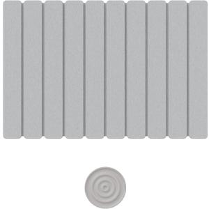 Foldable Diatomaceous Earth Bathroom Mat with Soap Dish - Super Absorbent Stone Bath Mat, Non-Slip and Quick-Dry, Modern Bathroom Design, Includes Matching Soap Tray, 15.3 x 23.6 Inche, Light Gray