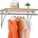 Closet Rod, 16 to 63 Inch Closet Rods Heavy Duty Adjustable Wardrobe Poles for Hanging Clothes and Heavy Duty Bracket Closet Pole Support (The Shelf NOT Included)(Silver)