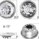 19.5" Wheel Simulators, 304 Polished Stainless Steel Simulator Kit, 2 Front and 2 Rear Wheel Covers, 10 Lug 5 Hand Hole, with Bolt Kit Fit for 2005-2021 Ford F450/F550(19.5IN)