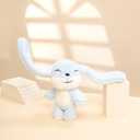 Bunny Plush Toy Stuffed Animal Funny Rotating Head Rabbit Plush Pillows Toy Cute Sensory Soft Stuffed Animals Doll That Show Your Mood Stuffed Bunny For Easter Christmas Birthday Gift11in(Blue)