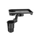 Vehicle-Mounted Multifunctional Water Cup Holder Tray Black Adjustable Cup Holder Dining Plate Expandable Bracket Storage Space-Saving