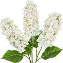 Artificial Hydrangea Flowers Real Touch 3PCS 24.8" Faux Cone Hydrangea Stems for Tall Vases, Home Dcor, Wedding Centerpieces, Floral Arrangements Pure White