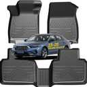 PWY Automotive Floor Mats for Honda Accord 2023-2025 2026 (Include Hybrid), TPE All Weather Car Mats Full Set, Custom Floor Liners for Accord, 1st & 2nd Row (3PCS), New Car Accessories, Black