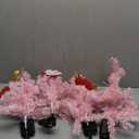 4 Pcs Solar Christmas Tree Pink, Outdoor Christmas Decorations, 80 LED Waterproof Solar Christmas Lights, Multicolor Xmas Tree Lights for Outside Holiday Pathway Yard Garden Patio Cemetery Decor