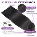 Clip in Hair Extensions Real Human Hair 18 inch 100g/3.6oz Straight Seamless Invisible Human hair Extensions Clip ins for Women Double Weft 8pcs #1B-Natural Black