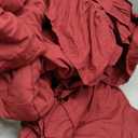 Andency Burgundy Ruffle Comforter Full Set, 3pcs Vintage Farmhouse Shabby Chic Bedding Comforter Set, Soft Lightweight Fluffy Bed Comforter Sets All Season Bedding Set (Full (79"x90"))