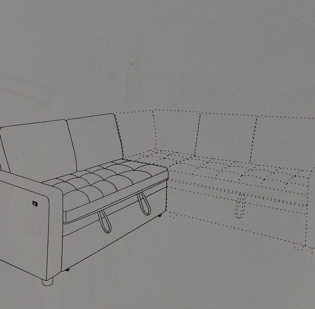  Sofa Couch S23-CN1-BK-2PL