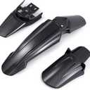 Electric Bike Fender Set - Front Fender, Rear Fender, Rear Shock Fender- Imitation Carbon Fiber Electric Dirt Bike Accessories - Ebike Mud Guard for Sur-ron Light Bee S/X / X160 / X260