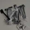 12 Pcs 8" Black Solid Steel Floating Shelf Bracket Blind Shelf Supports - Hidden Brackets for Floating Wood Shelves - Concealed Blind Shelf Support  Screws and Wall Plugs Included