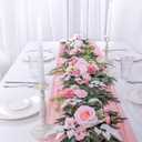 Lisuun 9FT Wedding Arch Flower Garland, Handmade Wedding Table Decorations,Head Table Floral Decor for Noble and Charming Wedding Ceremony, Dusty and Blush