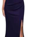 WOOSEA Women Sleeveless V Neck Split Evening Cocktail Long Dress, Navy Blue XXL