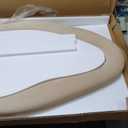 Honyee 55" x 24" Wall Mirror, Flannel Wrapped Wooden Frame Wavy Mirror, Irregular Mirror Hanging for Cloakroom/Bedroom/Living Room, Milk Tea