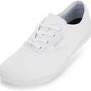 WHITIN Canvas Wide Barefoot Sneakers for Men Toe Box Minimalist Zero Drop Sole Shoes Minimus Extra Width Fit Size 10 10W Gym Tenis Walking White 44