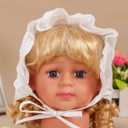 2 x Cap Baby Girls 100% Cotton Double Brimmed Eyelet Lace Bonnet with Flowers (0-3 Months, White)