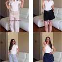 SHAPERIN Women Long Sleeve Bodysuit V Neck Polo T-shirt Basic Top Collared Body Suit Jumpsuit (White, M)