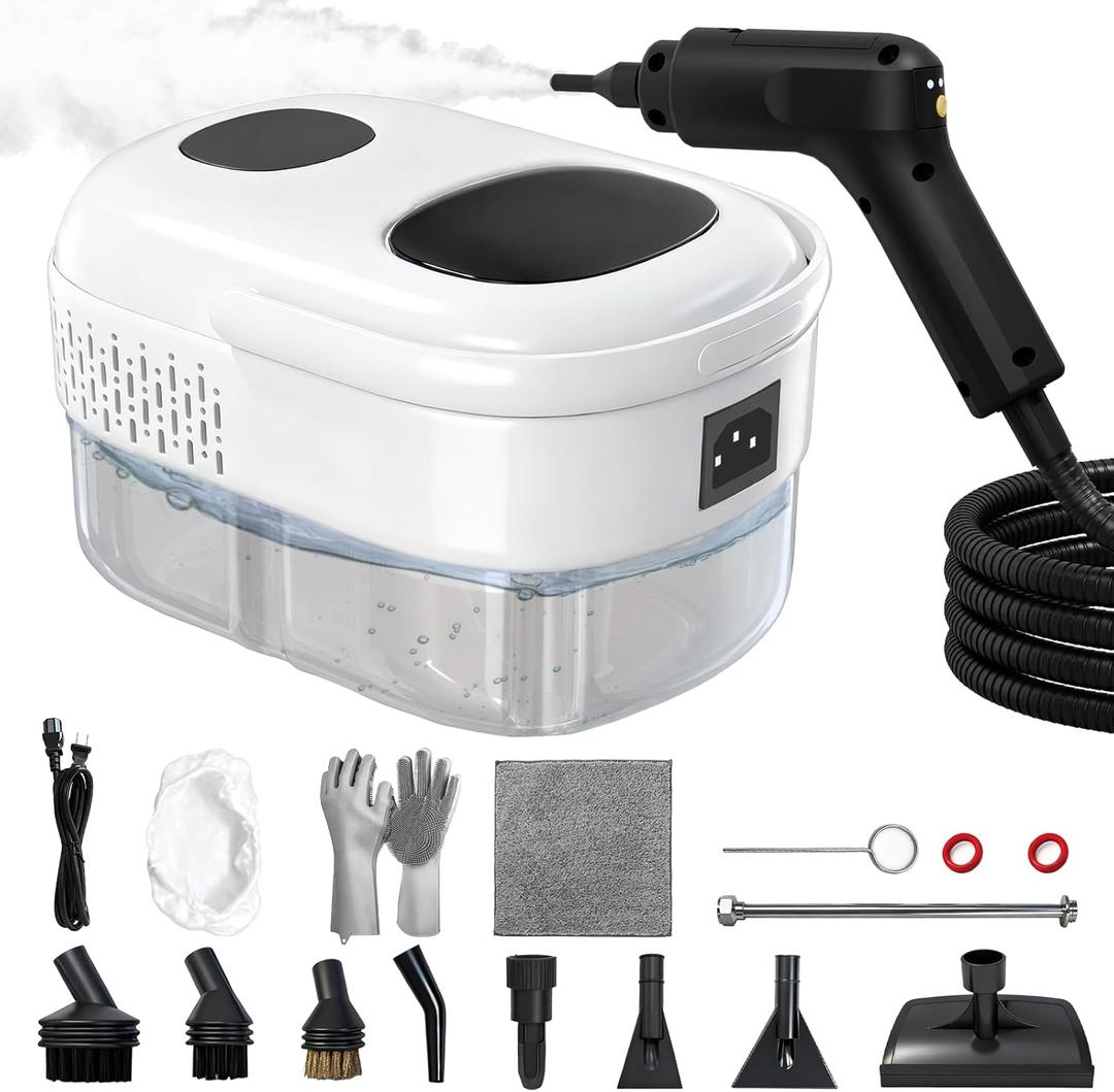 Steam Cleaner,2500W High-Pressure Steamer for Cleaning, 15s Fast Heat-Up&1.4L Large Tank,3-Level Adjustable Handle with 14 Accessories,Portable Steam Cleaner for Home,Car,Furniture,Bathroom