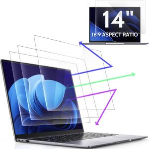 3 Pcs 14 Inch Anti Blue Light Screen Protector Compatible With Lenovo Hp Dell Acer Asus Samsung etc Laptop-16:9 Aspect, 14" Computer Monitor Glare Filter Uv Blocker Shield Cover Eye Protection Film