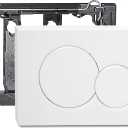 Dual Flush Actuator Plate Front Actuation Compatible with Geberit 115.770.11.5 Actuator Plate, Alpine White