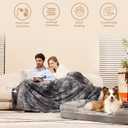 EHEYCIGA Electric Heated Blanket Throw Faux Fur, 10 Hours Auto Shut Off 9 Heating Levels Heating Blanket Throw, Soft Warm Heated Blanket Fast Heating, Faux Fur & Sherpa (Grey)