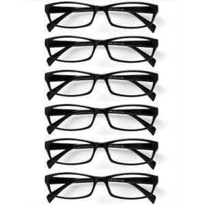 Gaoye Reading Glasses for Women, 6 pack Fashion Readers for Women Men Spring Hinge Eye Glasses, Blue Light Reading Glasses, Black