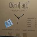 Bernhard Products Large Decorative Wall Clock 20 Inch Silent Non Ticking Battery Operated Quartz Vintage Stylish with Rustic Black Rim for Home Living/Dining Room Kitchen & Over Fireplace