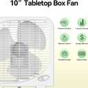 shinic 2 Packs 10" Tabletop Box Fan, 2 Speeds, Quiet Table Fans with Strong Airflow, Energy Efficient Small Box Fan, Portable Kitchen Exhaust Fans for Bedroom Bathroom Office Dorm Workshop, White, Double Units
