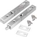 Sumnacon 2 Pcs Door Flush Bolts - 6 Inch Concealed Security Door Locks for French Doors,Composite,Wood,Double,Dummy Doors,Brush Stainless Steel Finish