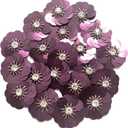 20 pcs Purple Sequin 1 1/4" Flowers Beading Applique, Crystal Beaded Mix Flower Applique sew on Cloth Patch DIY Garment Accessory Cloth Headband Decor