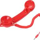 Retro Phone Handset, Phone Telephone Receiver, Multifunction Radiation Proof Handheld Cell Phone Receiver with 3.5mm Sound Plug for Mobile Phones Computers (Red)