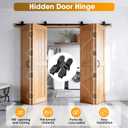 Invisible Hinges for Cabinet Doors,Completely 180 Hidden Hinges,Concealed Door Hinges,Concealed and Smooth Quiet Close(Black,0.63"-2.76",4Pack)