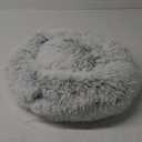 NOYAL Calming Donut Dog Bed for Small to Medium Dogs & Cats - Plush Faux Fur Anti-Anxiety Pet Bed with Machine Washable Cover & Non-Slip Base (Small 19.6'', Gradient Grey)