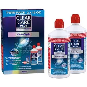 Clear Care Plus Cleaning Solution with Lens Case, Twin Pack, Multi, 12 Oz, Pack of 2
