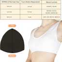Waterproof Swimsuit Bra Inserts Pads 3 Pairs Removable Bathing Suit Insert Bikini Push up Inserts A/B or C/D,D/E Cup (Black)