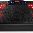 Vibration Plate Exercise Machine, Red & Infrared Light Vibration Platform with 120 Speed Levels, Resistance Bands, 5 Auto Programs, Remote Control, LED Display, 330 LBS Capacity