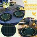 100 Pcs Tartan Plaid Disposable Placemats 13 Inch Round Green Plaid Paper Placemats Tartan Themed Party Favors Ideal for Baby Shower Bridal Birthday Wedding Party Supplies