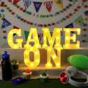 6 Pcs Football Birthday Party Decorations Game on Letters Light up Sign Sports Theme Game Day Table Decoration for Football Games Sport Tailgate Birthday Party Decor