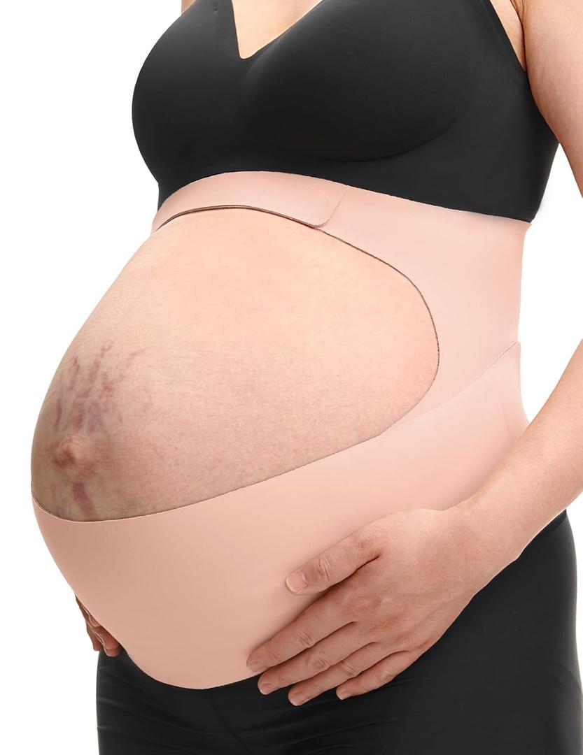 Momcozy Pregnancy Belly Band, CozySupport Ergonest Maternity Belly Band, Invisible Pregnancy Belt for Back, Abdomen, Waist (XX-Large, Oyster Pink)