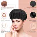 Flaxseed Deep Conditioning Heat Cap - Boloye Cordless 100% Safe Microwave Hot Cap for Natural Curly Textured Hair Care, Drying, Styling, Curling, Universal size (10 PCS One-time shower cap) (Black)