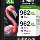 4 x 962XL Ink Cartridges for HP Printers Compatible for HP 962XL Ink Cartridges Combo Pack Works with HP OfficeJet Pro 9010 9015 9018 9020 9025(962 Ink, Black Cyan Magenta Yellow)
