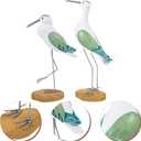 HEALLILY 2pcs Seagull Figurine Garden Bird Statue Seagull Decoration Birds Figurines Ornaments Indoor Outdoor Statues Yard Art Figurines for Patio Lawn House Green