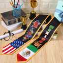 3 x Berlune Graduation Stole Sash Class of 2026 Mixed Flag Grade Sash 72 Inch Our Lady of Guadalupe Honor Stole for Graduation