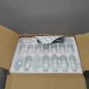 Small Clear Glass Bottles with Lids, 4 oz Glass Containers with Labels, Funnels and Brushes, Round Sample Bottles for Juice, Oils, Ginger Shots, Whiskey, Liquids, 50 Pack