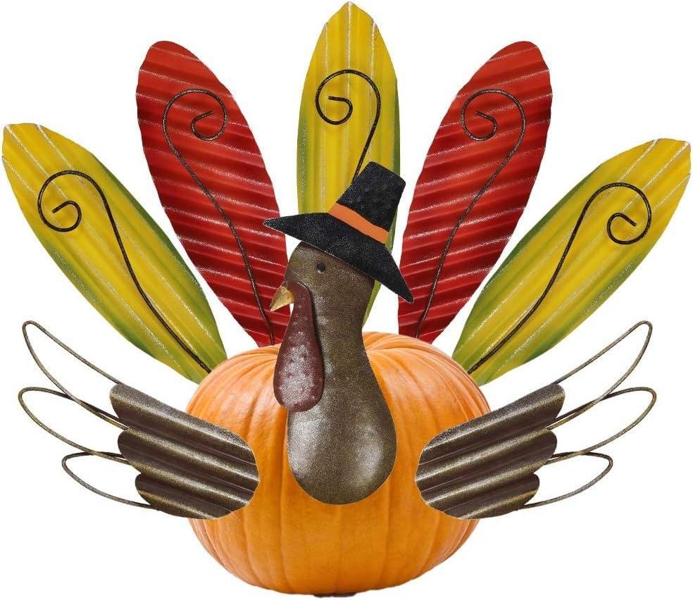 FORUP Pumpkin Turkey Making Kit, Metal Thanksgiving DIY Pumpkin, Poke into Pumpkin, Thanksgiving Pumpkin Decoration for Autumn Fall Thanksgiving Harvest Home Dcor