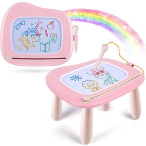 Smasiagon Magnetic Drawing Board for Kids, Toddler Toys for 12 Year Old Girl, Portable Doodle Board Pad Learning and Educational Toys for Ages 1 2 3 Year Old Baby Girl Birthday Gift（Pink）