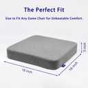CYLEN Ifoam Memory Foam Layer Wheelchair Cushion - Seat Cushion for Wheelchair-Office Chair, Kitchen Chair-Pressure Sore and Tailbone Pain Relief-High Dense Polyfoam Base (Grey, 18×16×3 inch)